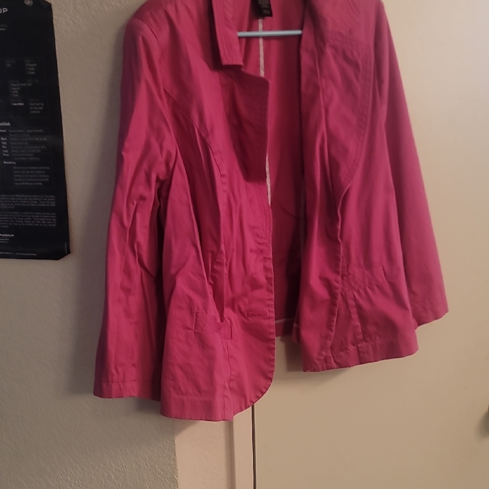 Lane Bryant Pink Blazer Lightweight Cotton Blend